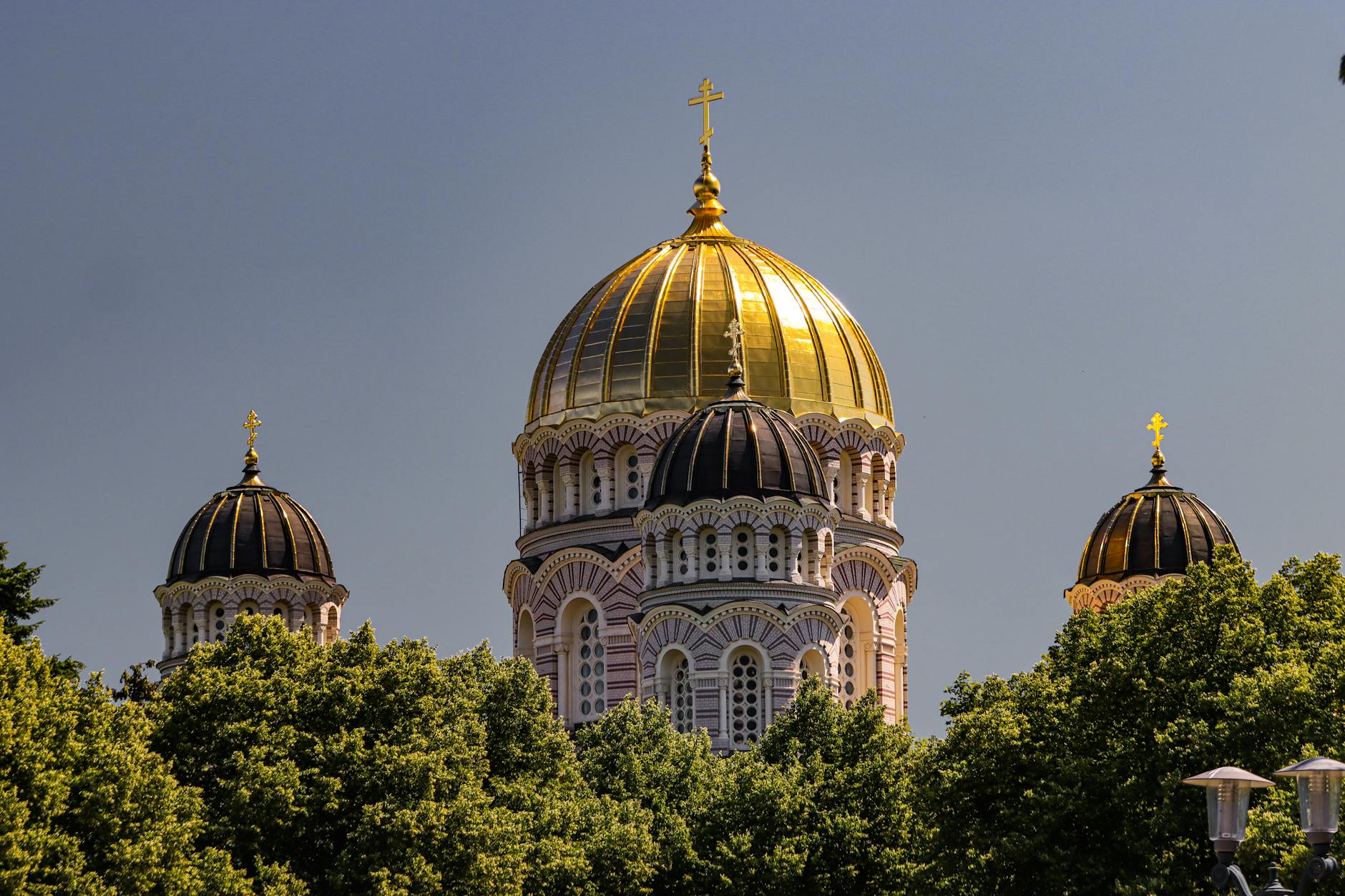 golden domes of riga s nativity cathedral