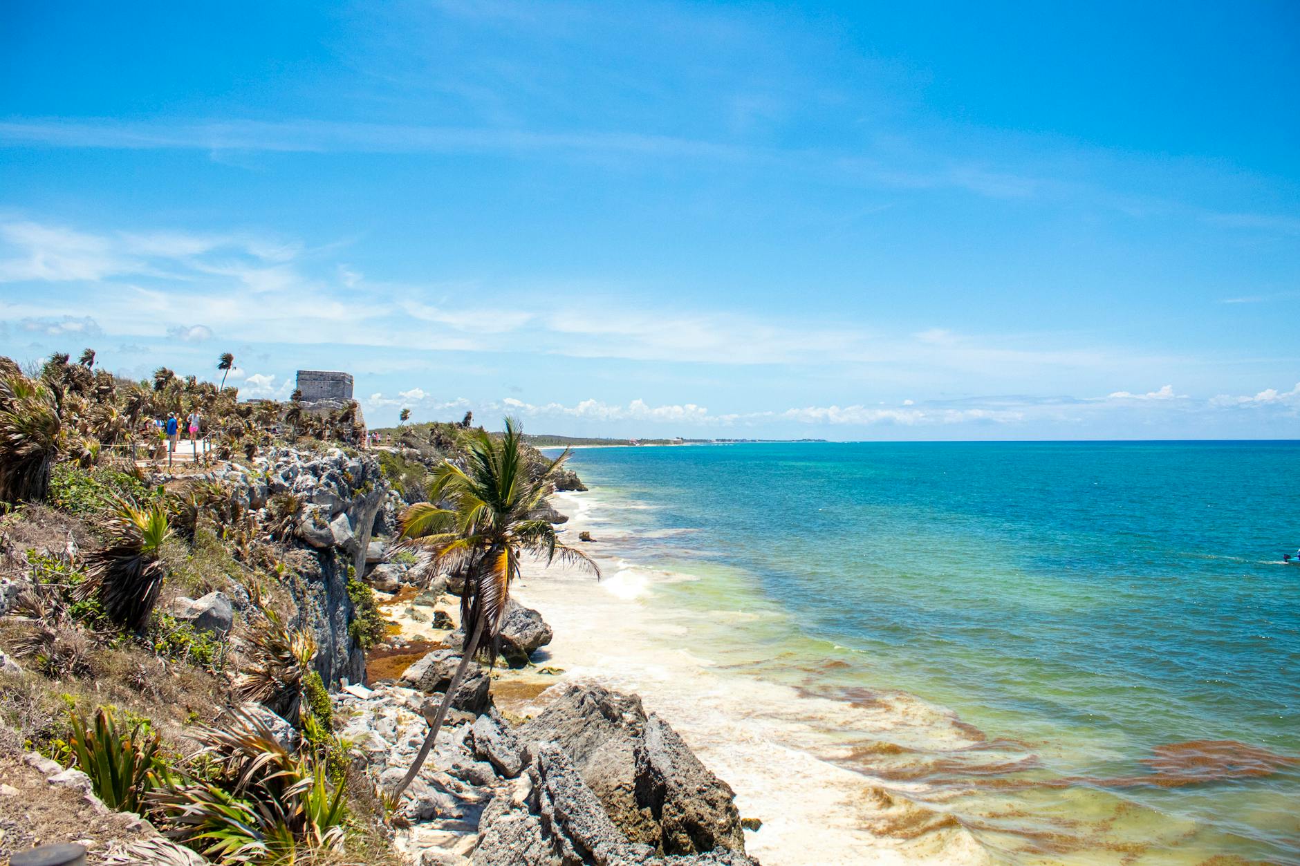 the beach and ocean in tulum mexico