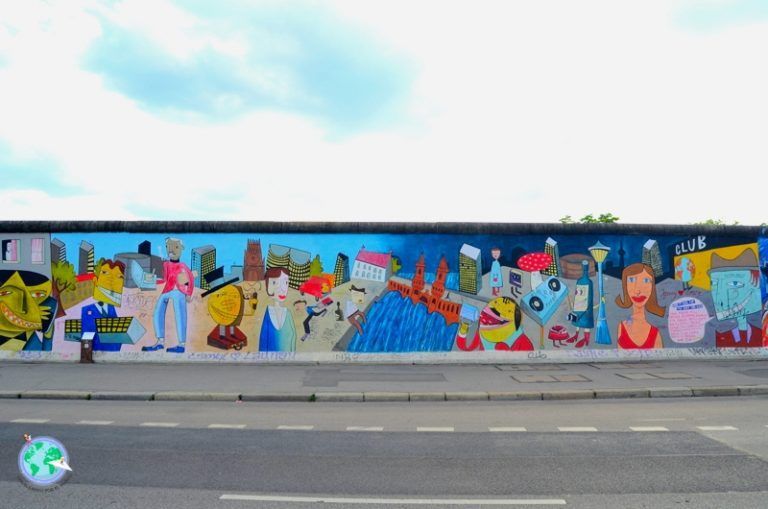 Pintura del muro de Berlín que separa el este del oeste
