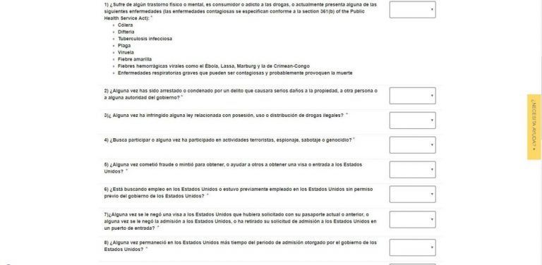 Preguntas elegibilidad ESTA