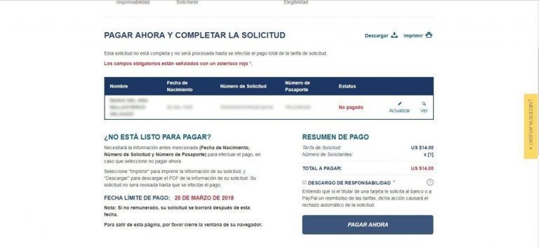 Pago ESTA